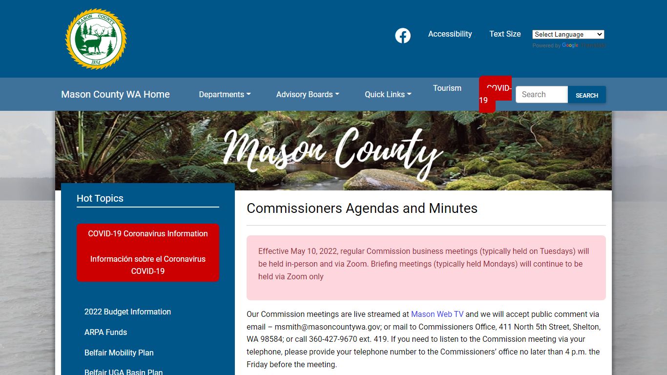 Mason County Superior Court 2022 Court Schedule - Criminal Dockets